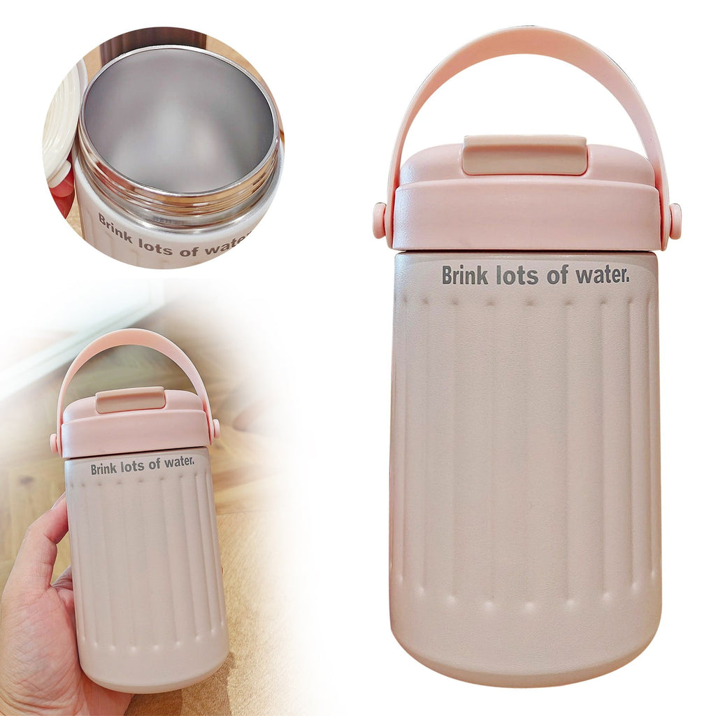 BinKFF Simple Modern Travel Coffee Mug, Insulated Coffee Tumblers with Lid, Double Walled Iced Travel Coffee Mug for Woman and Man Stainless Steel Tumbler with Handle