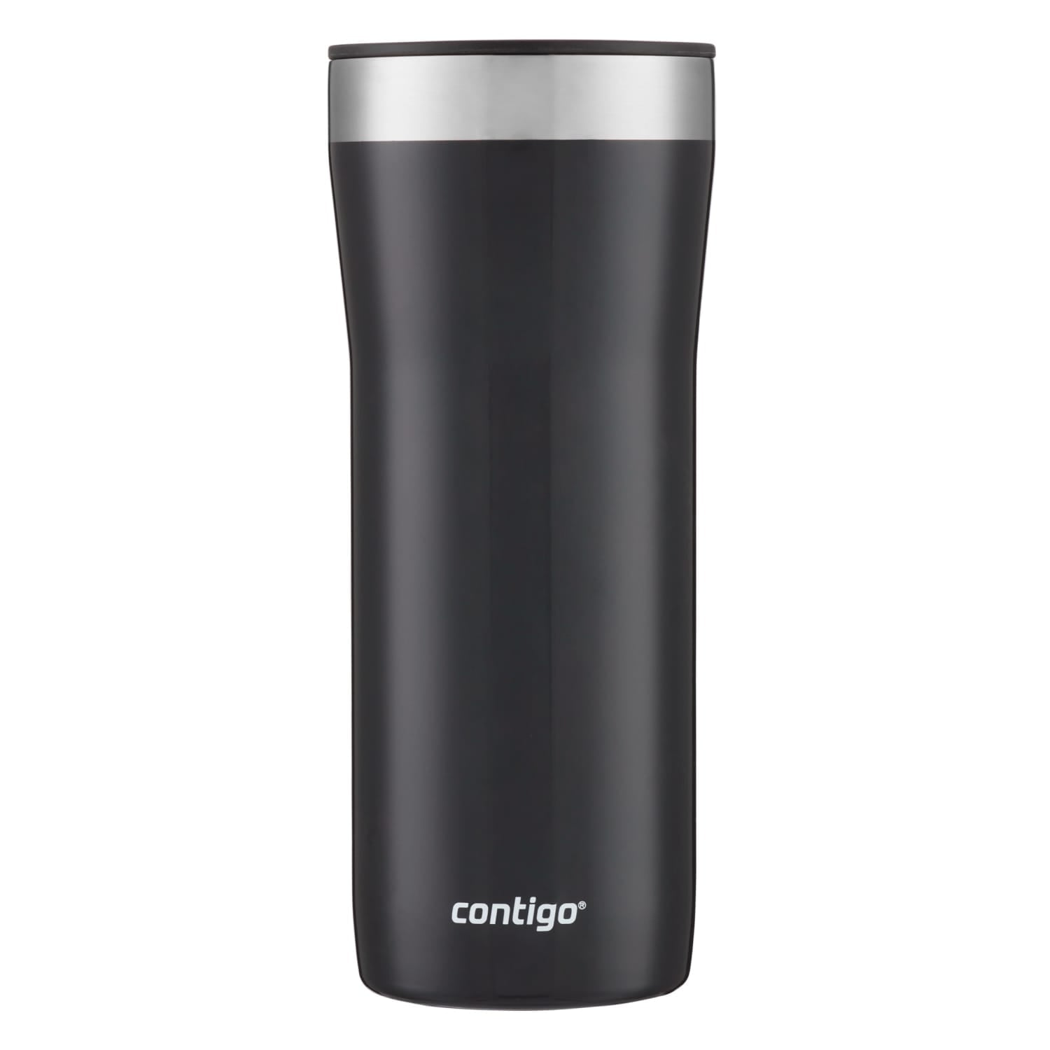 Contigo Streeterville Stainless Steel Tumbler with Plastic Straw and Splash-Proof Lid, Licorice, 32 fl. oz