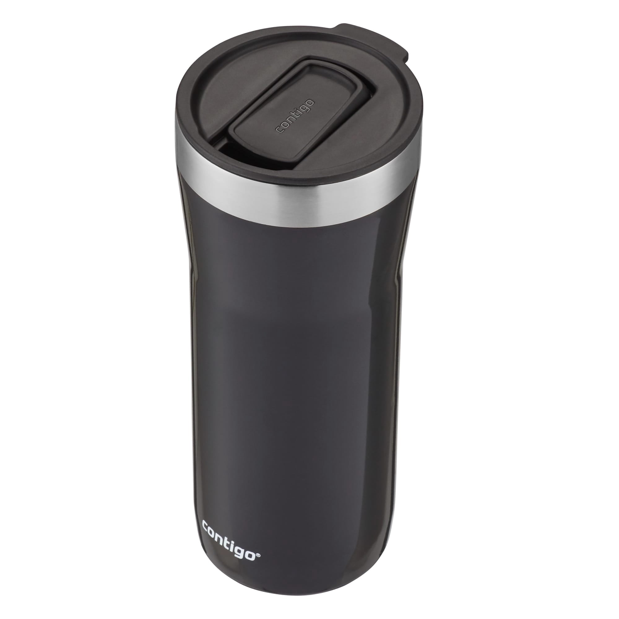 Contigo Streeterville Stainless Steel Tumbler with Plastic Straw and Splash-Proof Lid, Licorice, 32 fl. oz