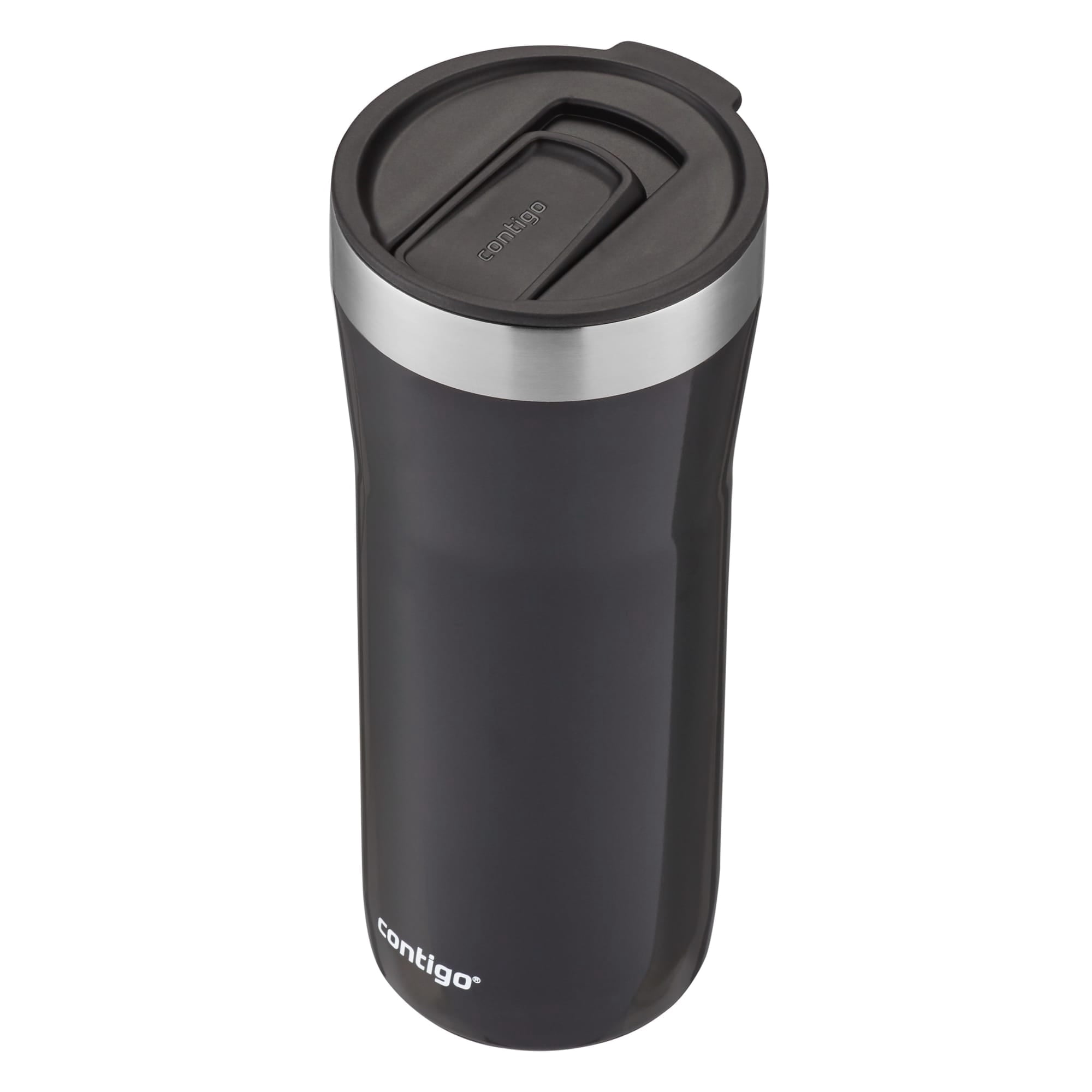 Contigo Streeterville Stainless Steel Tumbler with Plastic Straw and Splash-Proof Lid, Licorice, 32 fl. oz