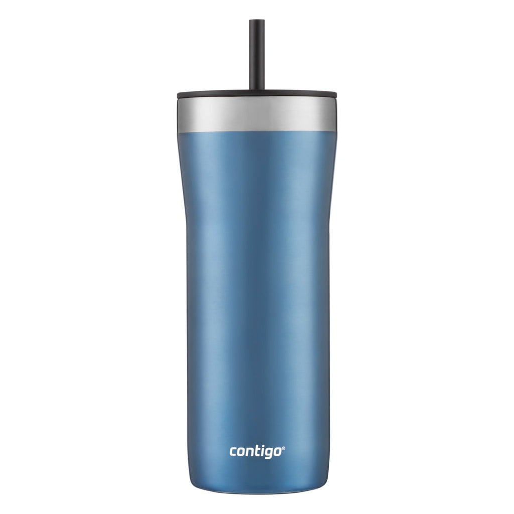 Contigo Streeterville Stainless Steel Tumbler with Plastic Straw and Splash-Proof Lid, Licorice, 32 fl. oz