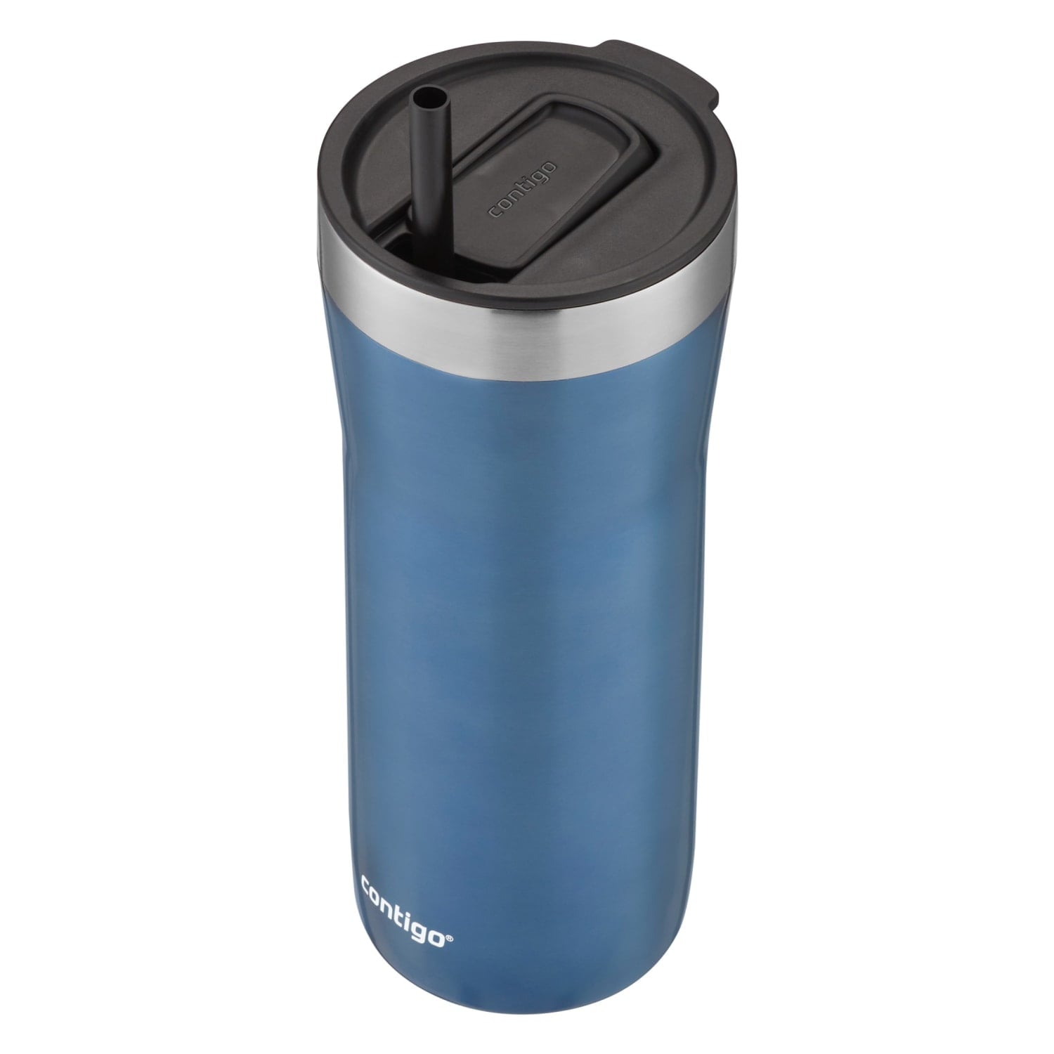 Contigo Streeterville Stainless Steel Tumbler with Plastic Straw and Splash-Proof Lid, Licorice, 32 fl. oz