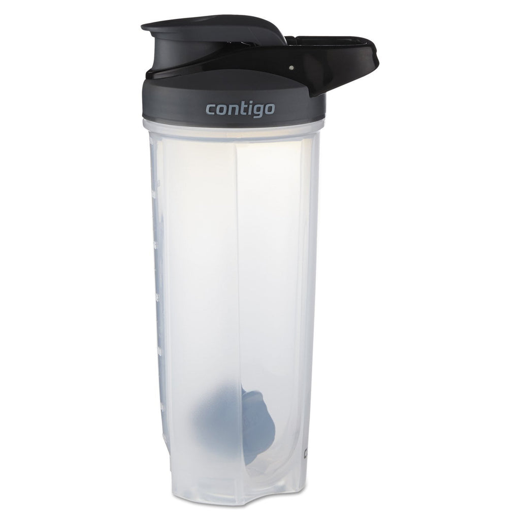 Contigo Shake &amp; Go Fit 28 oz Black and Clear Shaker Bottle with Flip-Top and Wide Mouth Lid