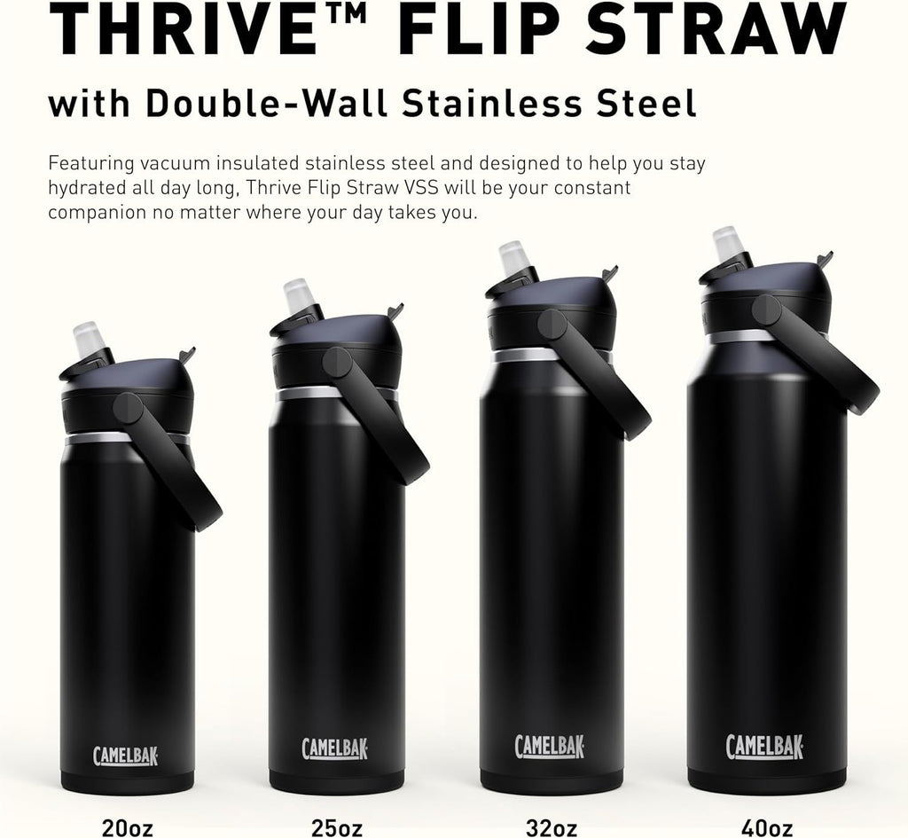 CamelBak Thrive™ Flip Straw Insulated Stainless Steel Water Bottle, 20oz, Moss