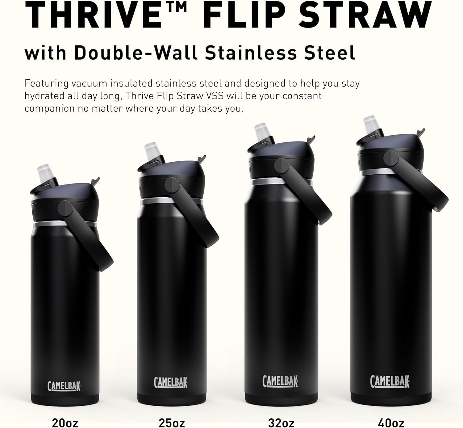 CamelBak Thrive™ Flip Straw Insulated Stainless Steel Water Bottle, 20oz, Moss