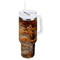 30 oz Insulated Stainless Steel Tumbler Double Wall Stainless Steel Tumbler with 2-Way Drinking Beautiful Autumn Forest