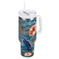 30 oz Insulated Stainless Steel Tumbler Double Wall Stainless Steel Tumbler with 2-Way Drinking Birds and Flowers