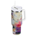 30 oz Insulated Stainless Steel Tumbler Double Wall Stainless Steel Tumbler with 2-Way Drinking Charming Hairy Cat