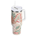 30 oz Insulated Stainless Steel Tumbler Double Wall Stainless Steel Tumbler with 2-Way Drinking Cute Christmas Design