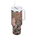 30 oz Insulated Stainless Steel Tumbler Double Wall Stainless Steel Tumbler with 2-Way Drinking Delicate Butterfly