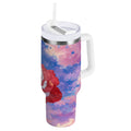 30 oz Insulated Stainless Steel Tumbler Double Wall Stainless Steel Tumbler with 2-Way Drinking Rose with Flag Pattern