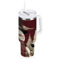 30 oz Insulated Stainless Steel Tumbler Double Wall Stainless Steel Tumbler with 2-Way Drinking Snowman and Birds
