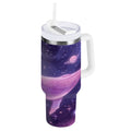 30 oz Insulated Stainless Steel Tumbler Double Wall Stainless Steel Tumbler with 2-Way Drinking Whale in Space