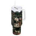 30 oz Insulated Stainless Steel Tumbler Double Wall Stainless Steel Tumbler with 2-Way Drinking Wreath and Bald Eagle