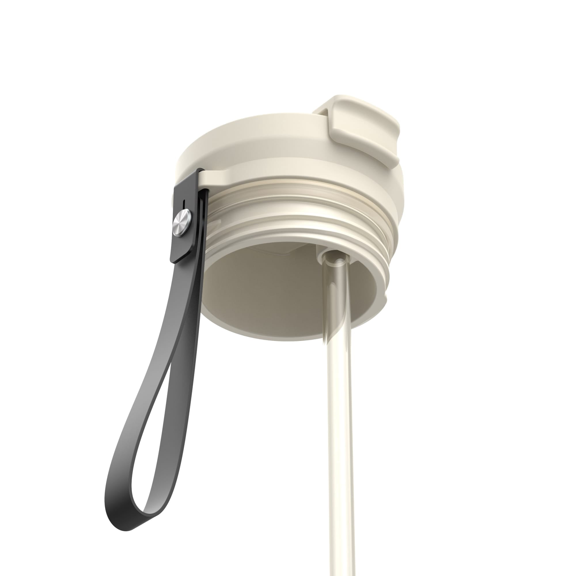 Contigo DualSip Leakproof Plastic Reusable Water Bottle with Carrying Strap, Cream/Clear, 28 oz
