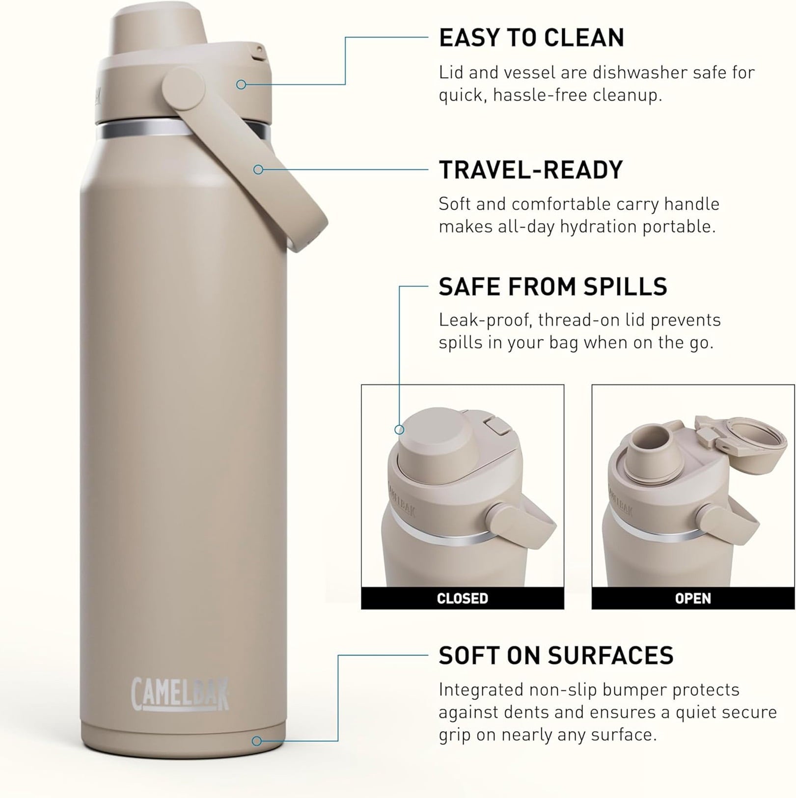 Camelbak Thrive™ Chug Stainless Steel Water Bottle 32oz, Sky Blue