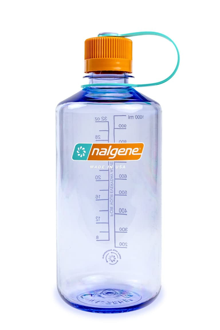 Nalgene Sustain Tritan BPA-Free Water Bottle Made with Material Derived from 50% Plastic Waste, 32 OZ, Narrow Mouth, Amethyst C30