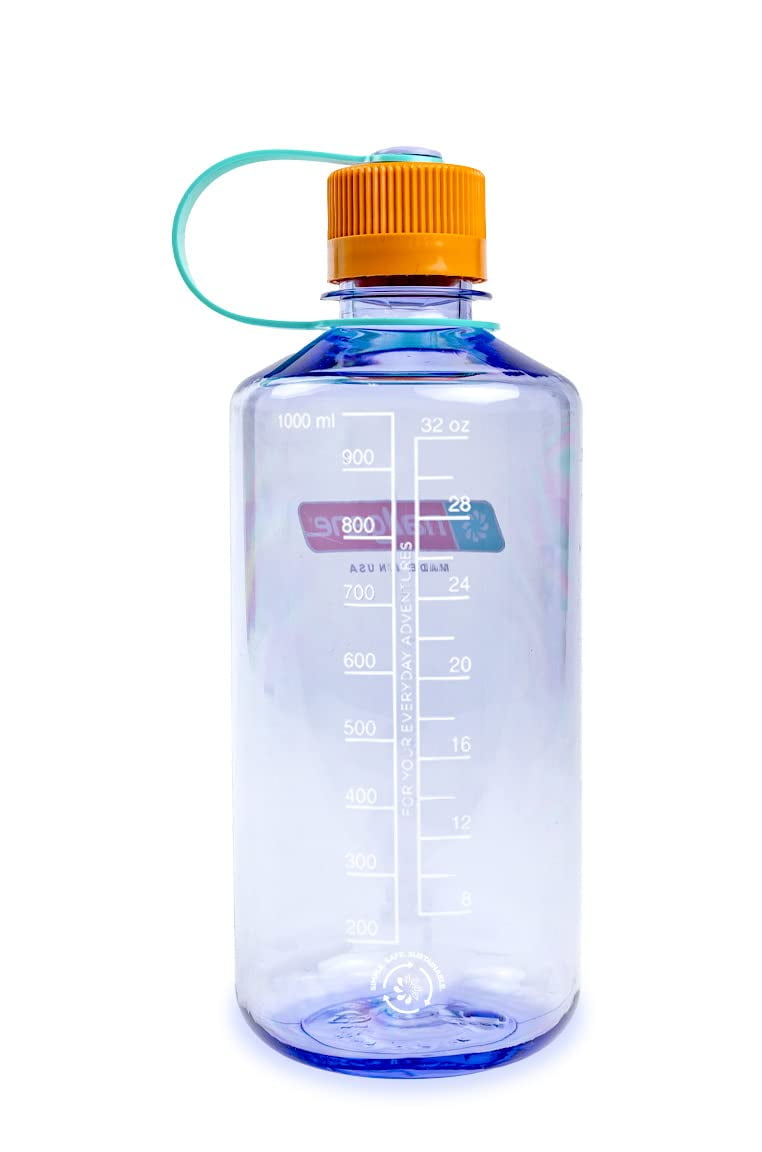 Nalgene Sustain Tritan BPA-Free Water Bottle Made with Material Derived from 50% Plastic Waste, 32 OZ, Narrow Mouth, Amethyst C30