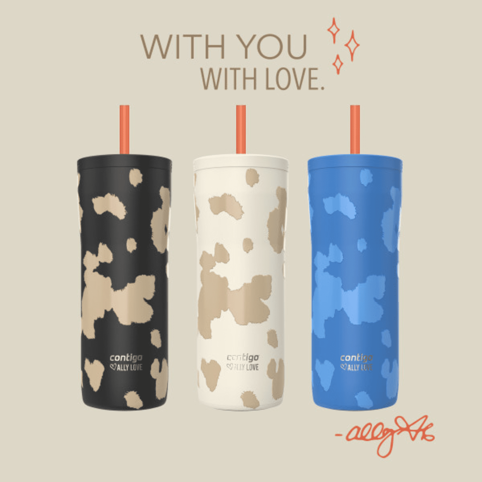 Contigo x Ally Love Streeterville 2.0 Stainless Steel Tumbler with Straw, 24 oz, Stellar Jay