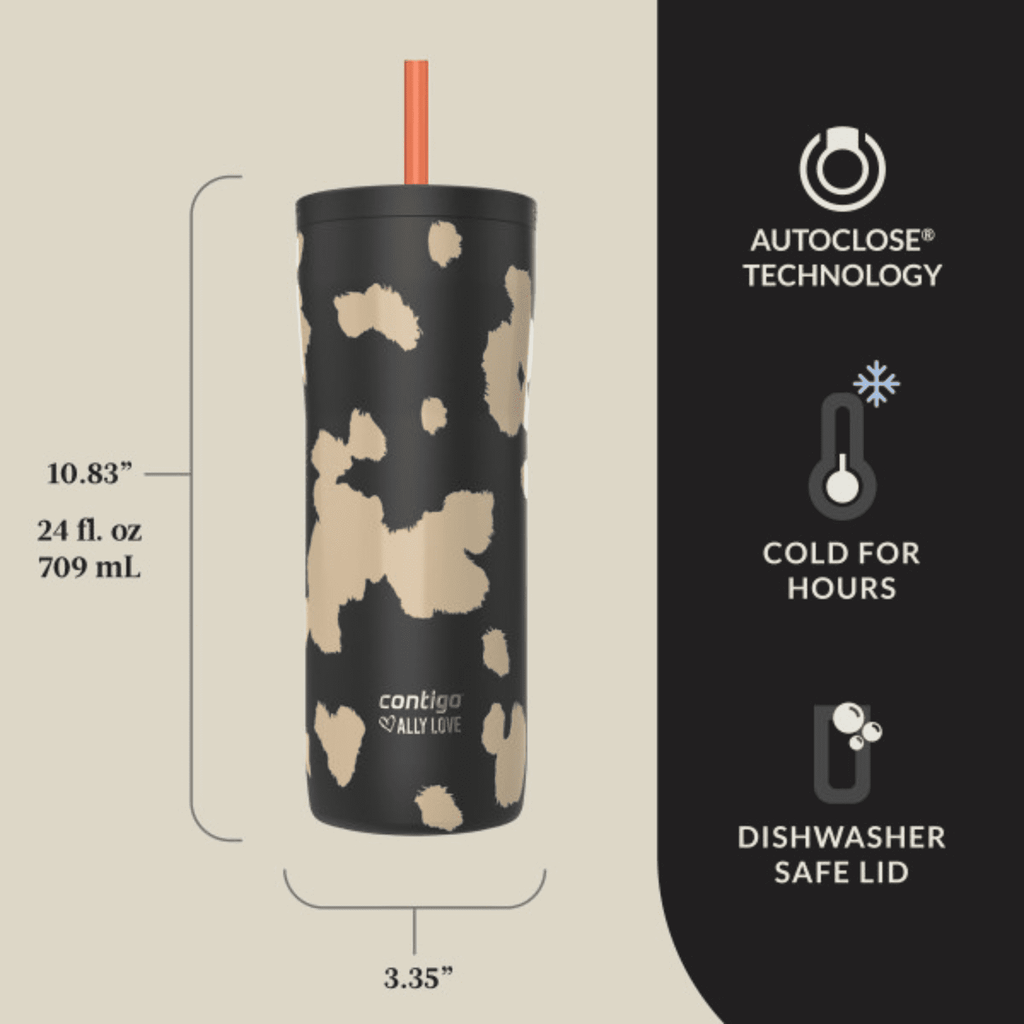 Contigo x Ally Love Streeterville 2.0 Stainless Steel Tumbler with Straw, 24 oz, Stellar Jay