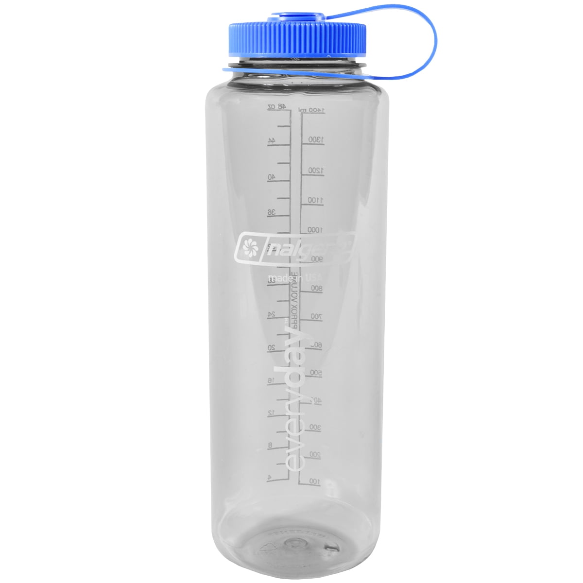 Nalgene Sustain Tritan BPA-Free Water Bottle Made with Material Derived from 50% Plastic Waste (using ISCC certified mass balance), 48 OZ, Wide Mouth, Blue
