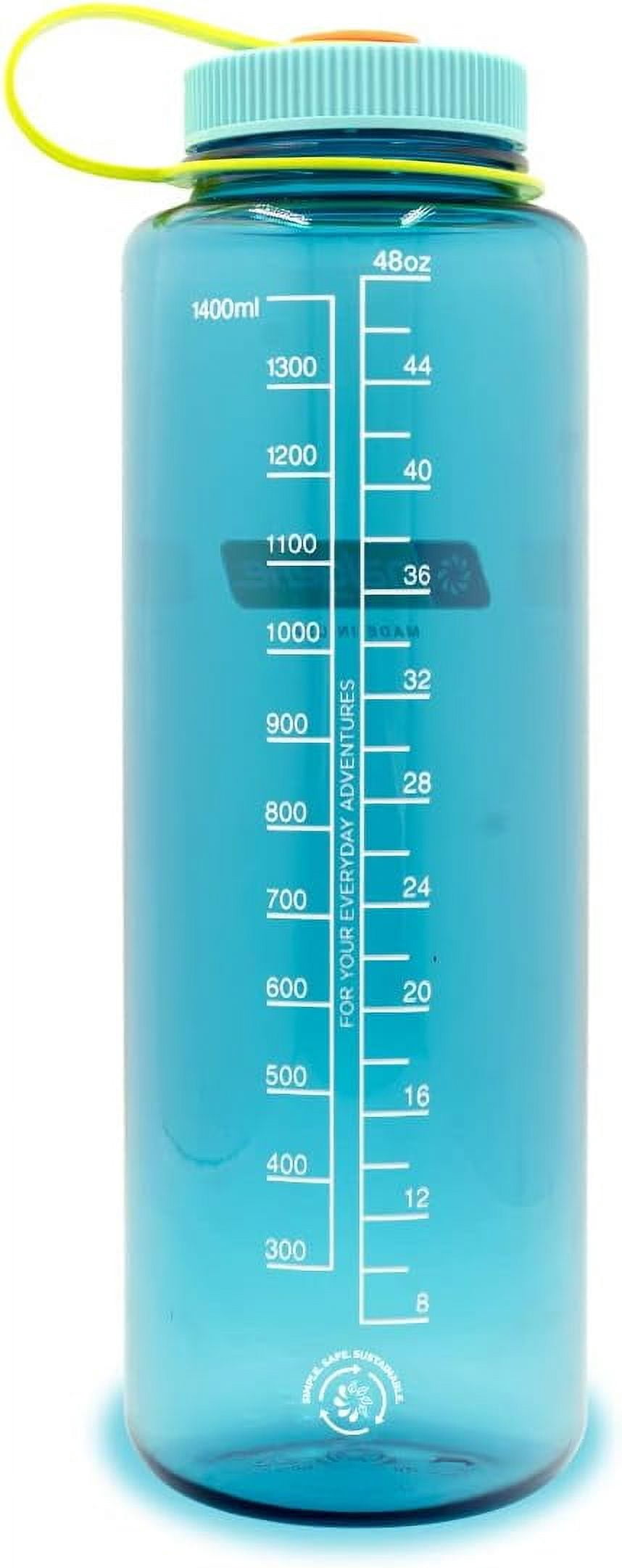 Nalgene Sustain Tritan BPA-Free Water Bottle Made with Material Derived from 50% Plastic Waste (using ISCC certified mass balance), 48 OZ, Wide Mouth, Blue