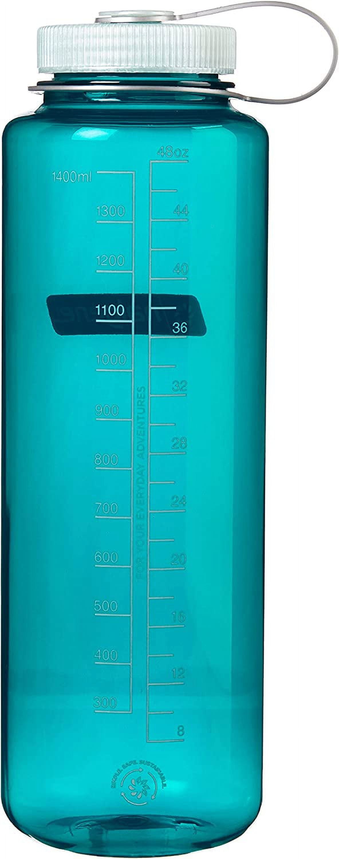 Nalgene Sustain Tritan BPA-Free Water Bottle Made with Material Derived from 50% Plastic Waste (using ISCC certified mass balance), 48 OZ, Wide Mouth, Blue