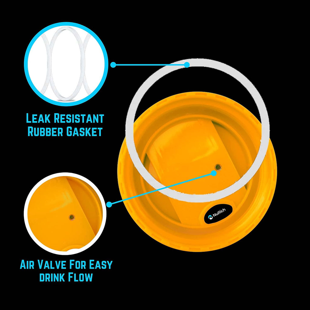 NuRich Hydro Wide Mouth Flip and Sip Replacement Coffee Lid or Cap Accessories Compatible with Hydroflask, Nalgene, and Many More Top Water Bottle Brands Sizes 12 16 18 20 32 40 64 Ounce