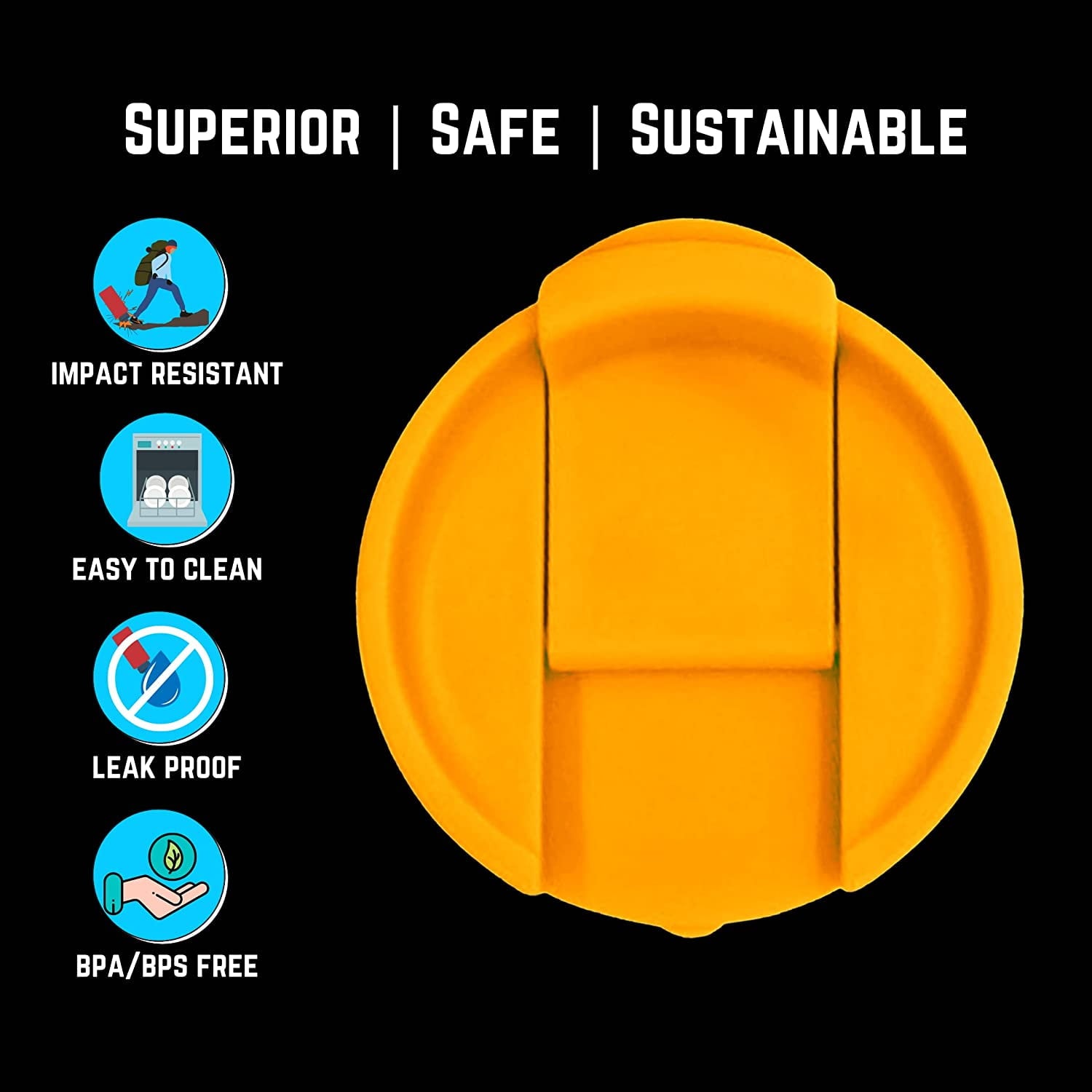 NuRich Hydro Wide Mouth Flip and Sip Replacement Coffee Lid or Cap Accessories Compatible with Hydroflask, Nalgene, and Many More Top Water Bottle Brands Sizes 12 16 18 20 32 40 64 Ounce