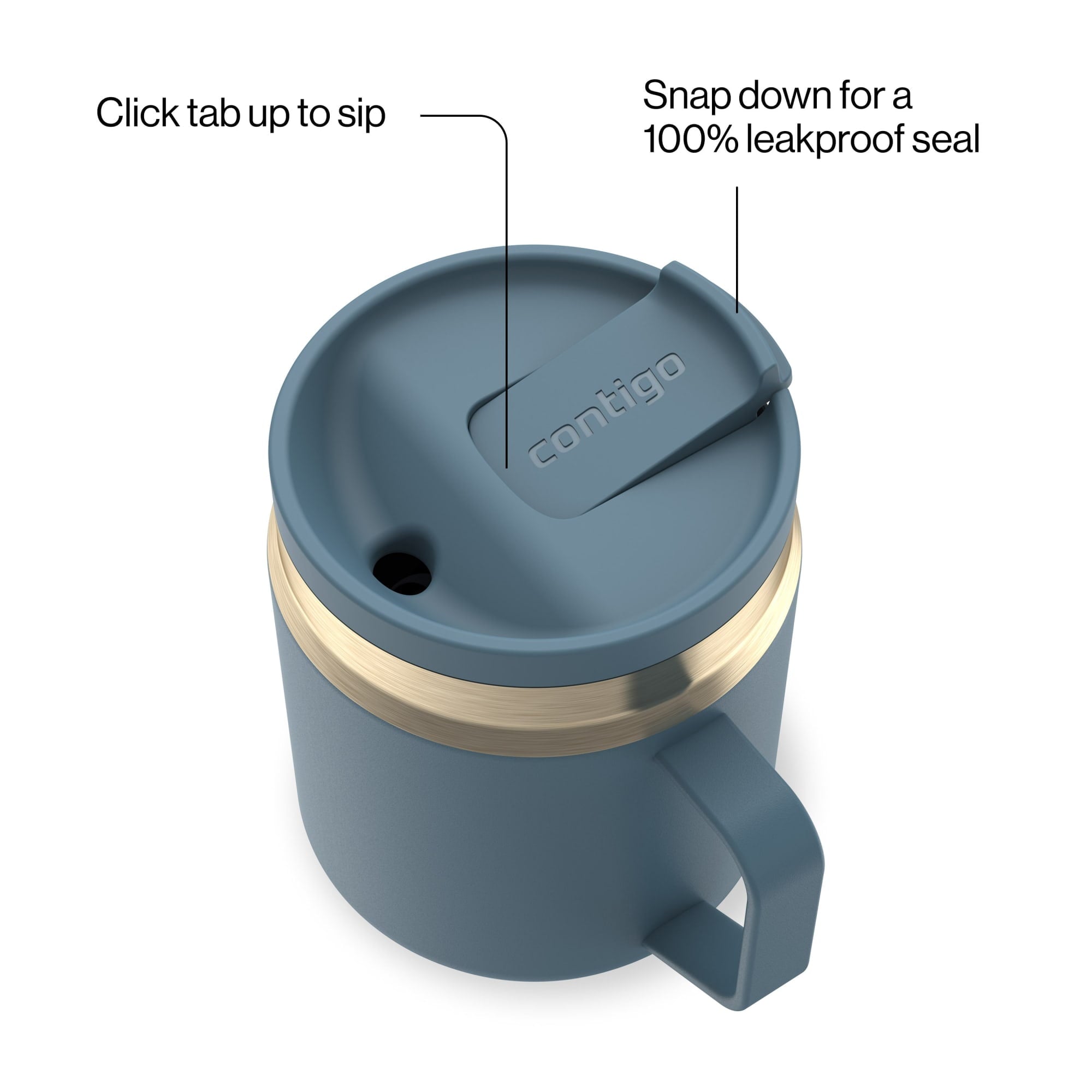 Contigo SnapSeal Leakproof Stainless Steel Reusable Travel Tumbler,Black/Bronze, 14 oz