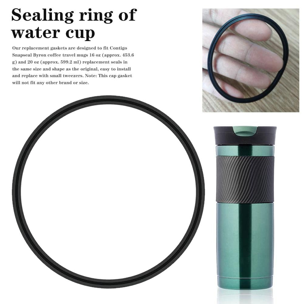 6 Pcs Replacement Rubber Lid Seals Compatible with 16 &amp; 20 oz Contigo Snapseal Byron Travel Mug , Leak-Proof Rubber Seals Lid Gaskets Replacement for Contigo Mugs (Black)