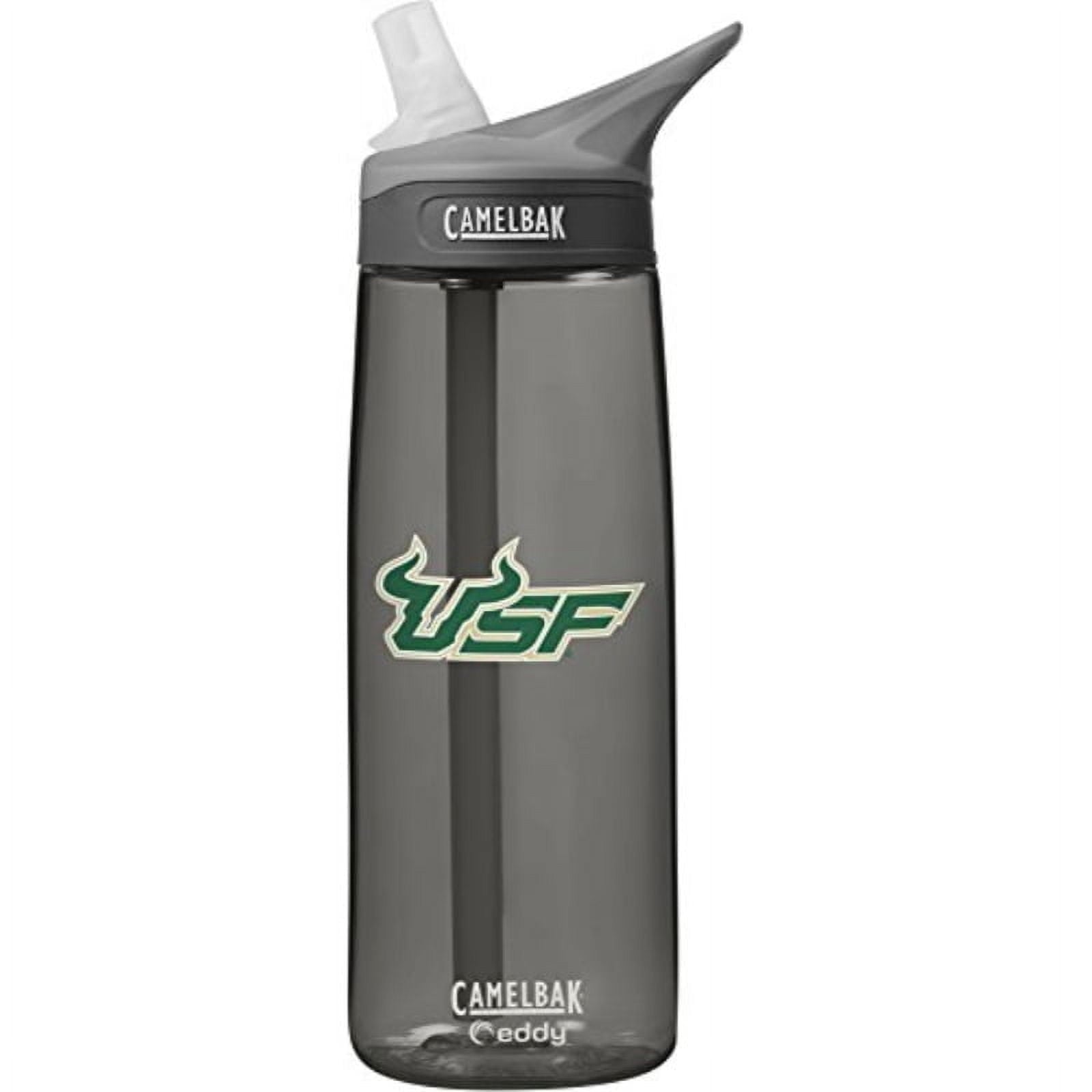 NCAA South Florida Bulls Unisex CamelBak Eddy 75L Collegiate Water Bottle, CHARCOAL, 75 Liter