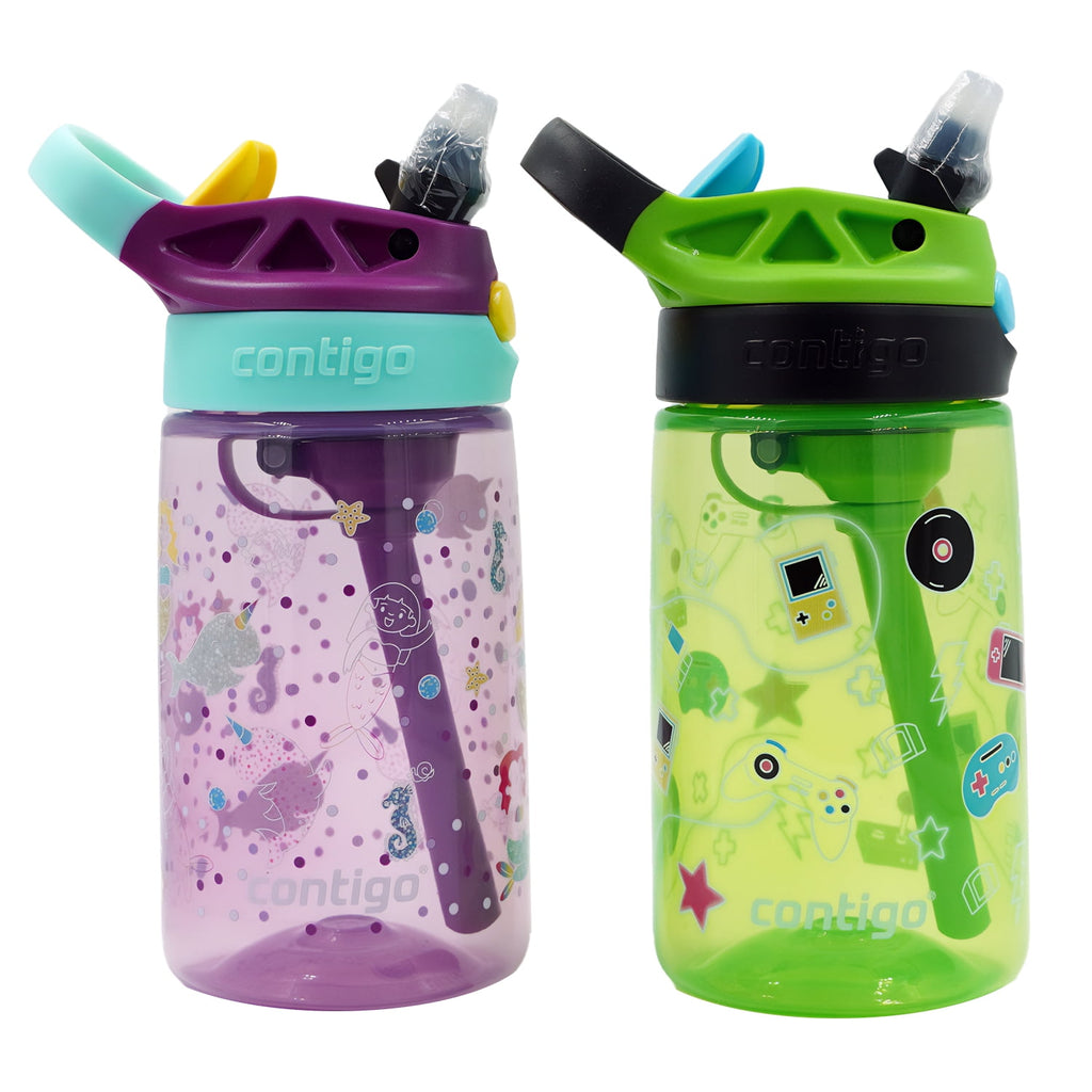Contigo Kid's 14 oz. Aubrey Water Bottle 2-Pack - Bunnies/Frog