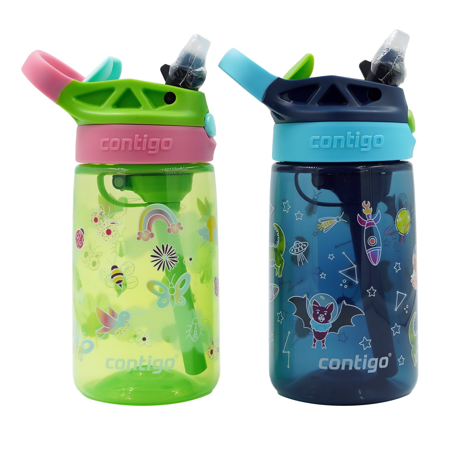 Contigo Kid's 14 oz. Aubrey Water Bottle 2-Pack - Bunnies/Frog