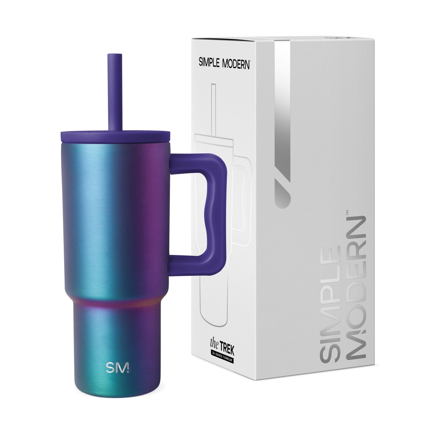 Simple Modern 24oz Trek Tumbler with handle and Silicone Straw Lid | Asteroid
