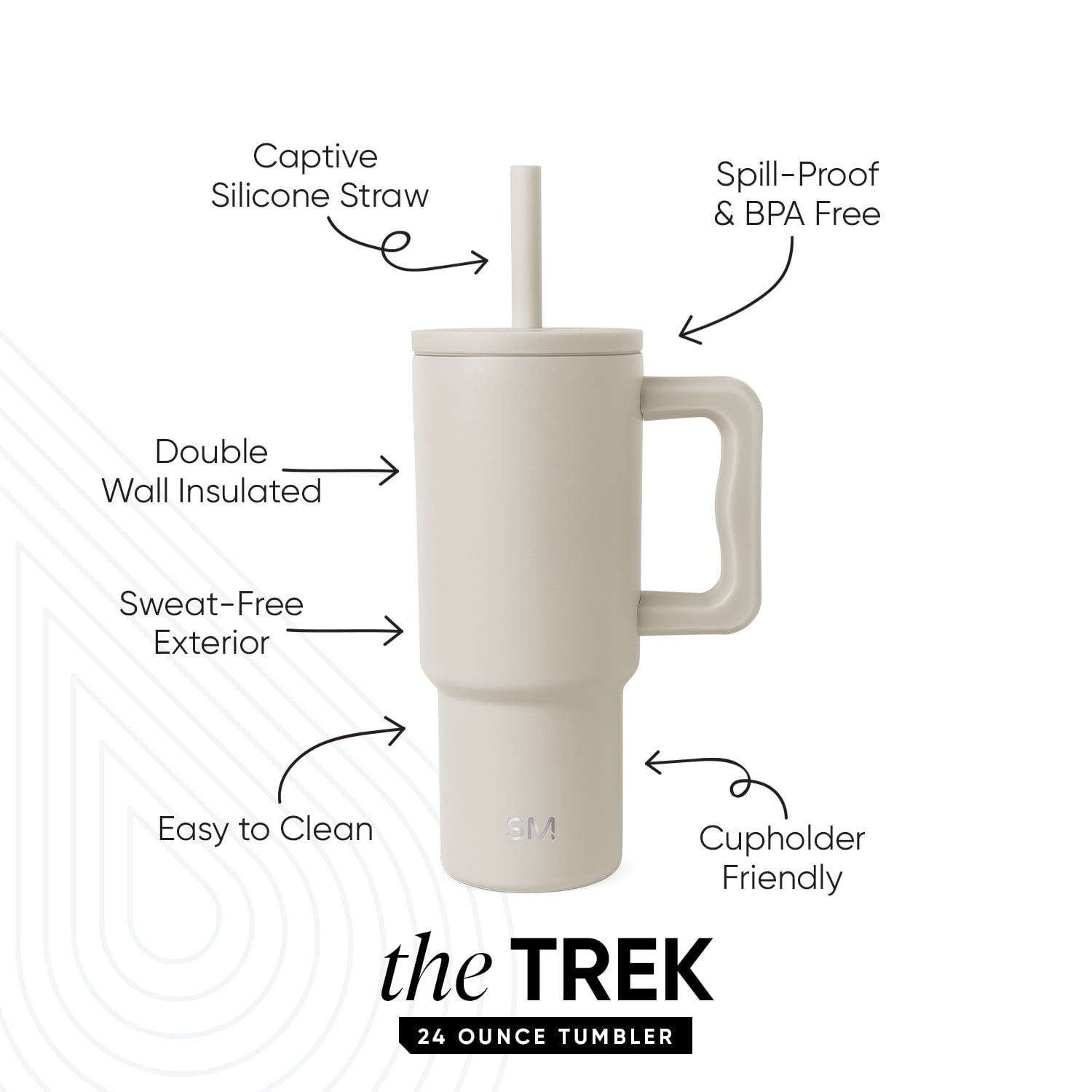 Simple Modern 24oz Trek Tumbler with handle and Silicone Straw Lid | Asteroid