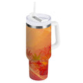 40 oz Insulated Stainless Steel Tumbler Double Wall Stainless Steel Tumbler with 2-Way Drinking Red Maple Leaves in Autumn