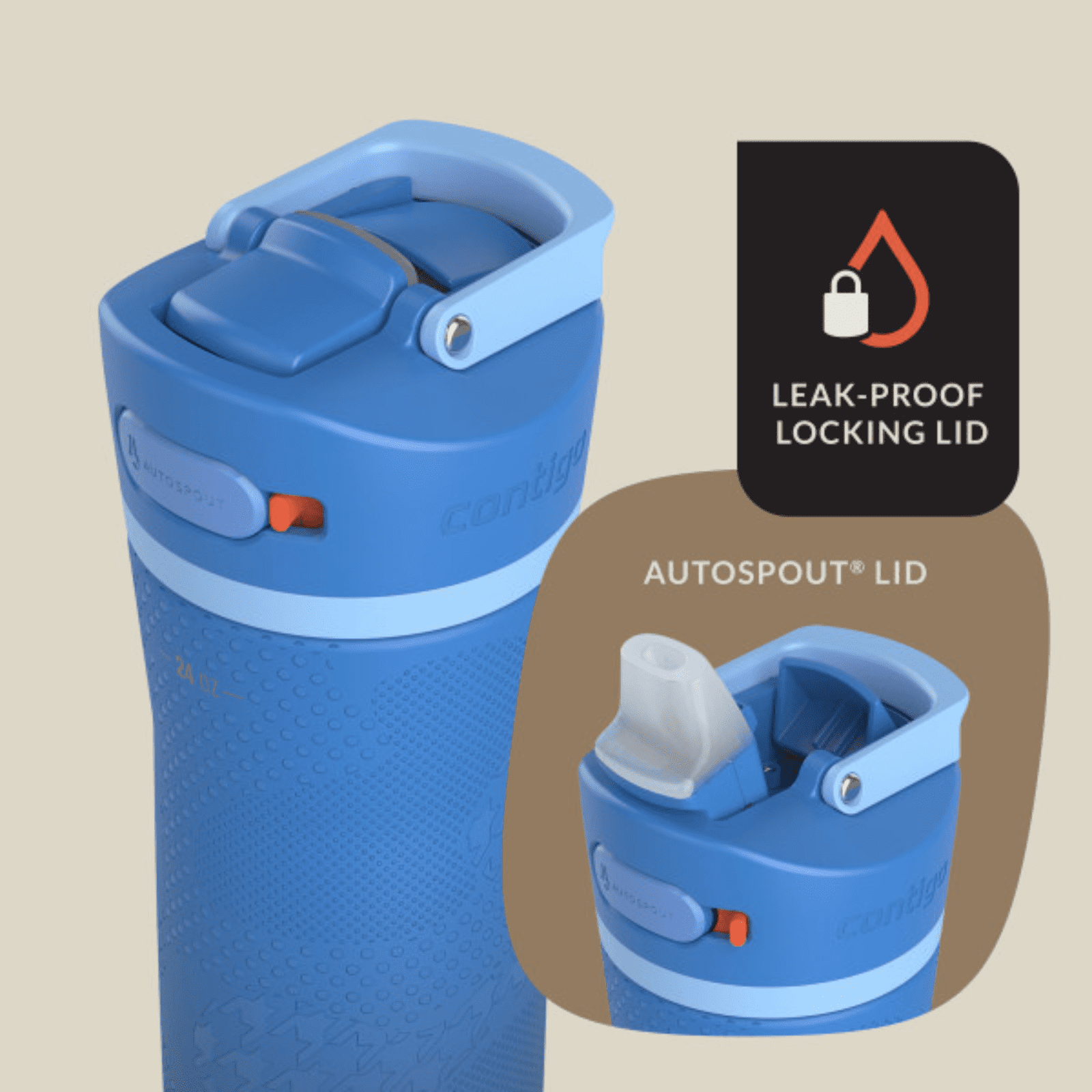 Contigo x Ally Love Ashland Chill 2.0 Stainless Steel Water Bottle with Autospout Lid, 24 oz, Oatmilk