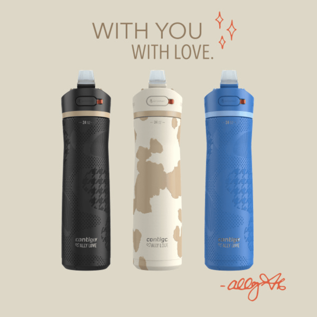 Contigo x Ally Love Ashland Chill 2.0 Stainless Steel Water Bottle with Autospout Lid, 24 oz, Oatmilk