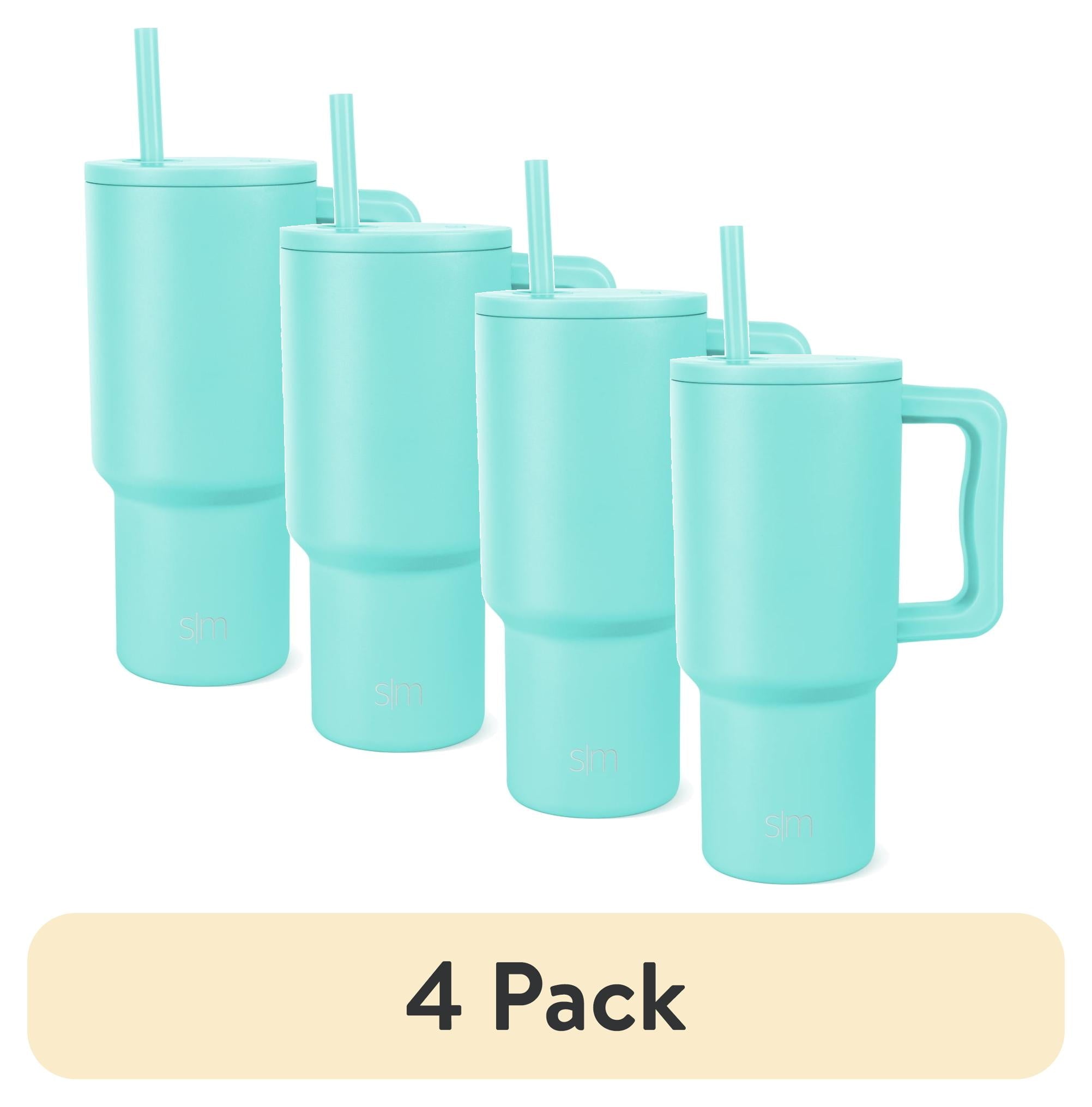 Simple Modern 30 fl oz Insulated Stainless Steel Trek Tumbler with Straw Lid | Seaglass Sage and Cream Checkmate