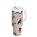 40 oz Insulated Stainless Steel Tumbler Double Wall Stainless Steel Tumbler with 2-Way Drinking Birds Pattern