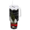 40 oz Insulated Stainless Steel Tumbler Double Wall Stainless Steel Tumbler with 2-Way Drinking Red Truck with Christmas Tree