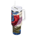 40 oz Insulated Stainless Steel Tumbler Double Wall Stainless Steel Tumbler with 2-Way Drinking Roses and Clouds