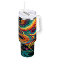 40 oz Insulated Stainless Steel Tumbler Double Wall Stainless Steel Tumbler with 2-Way Drinking Swirling Galaxy