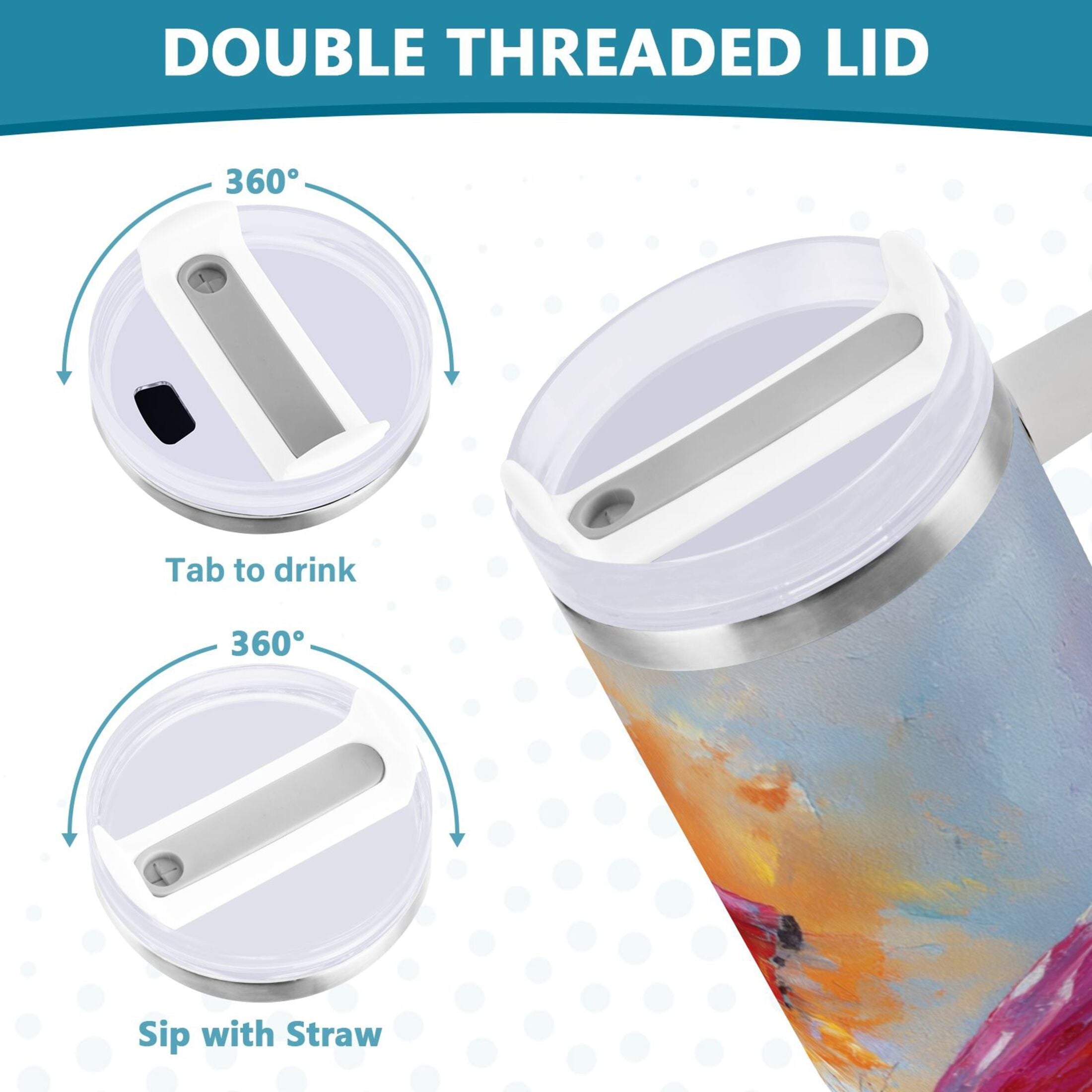 30 oz Insulated Stainless Steel Tumbler Double Wall Stainless Steel Tumbler with 2-Way Drinking Red and Orange Butterflies