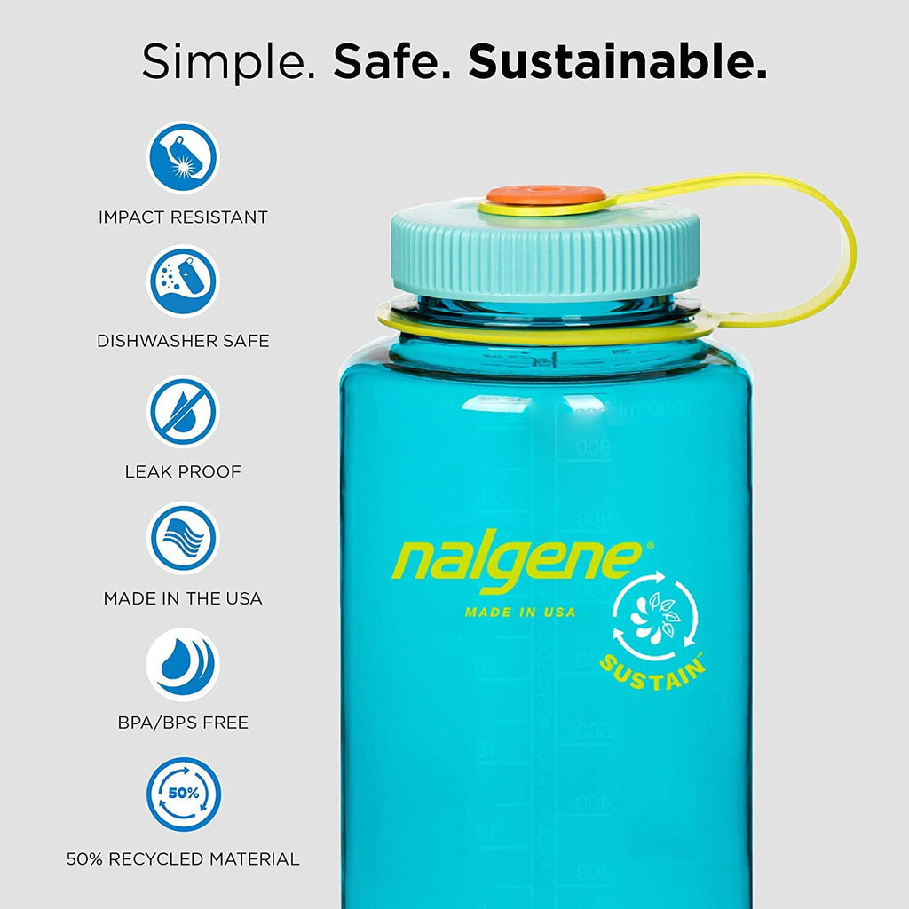 Nalgene Sustain 32 oz. Wide Mouth Water Bottle - Indigo