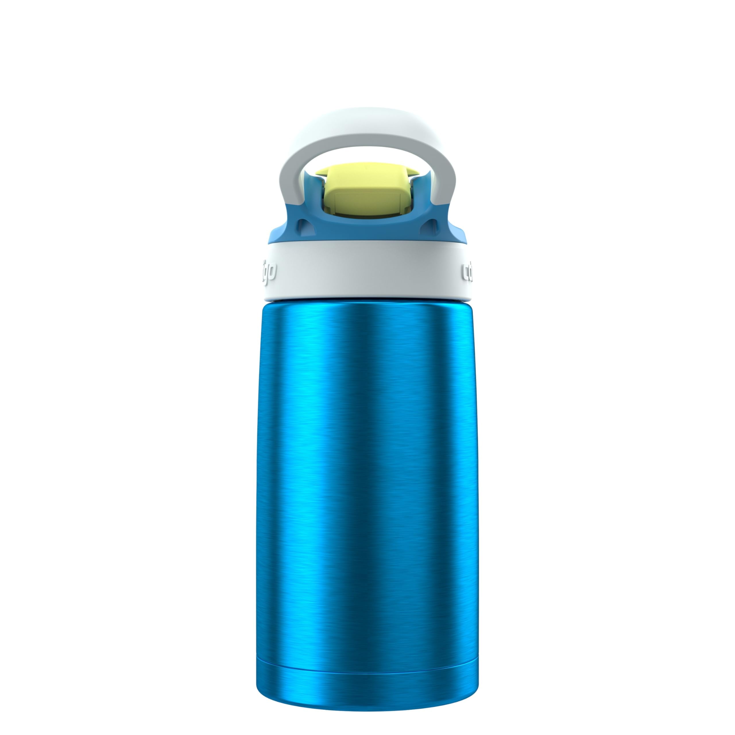 Kids Water Bottle with Straw 13 oz Autospout, Easy Clean Lid, Pop Up Spill Proof Valve, Durable BPA Free Plastic, for School Sports Travel, Blue