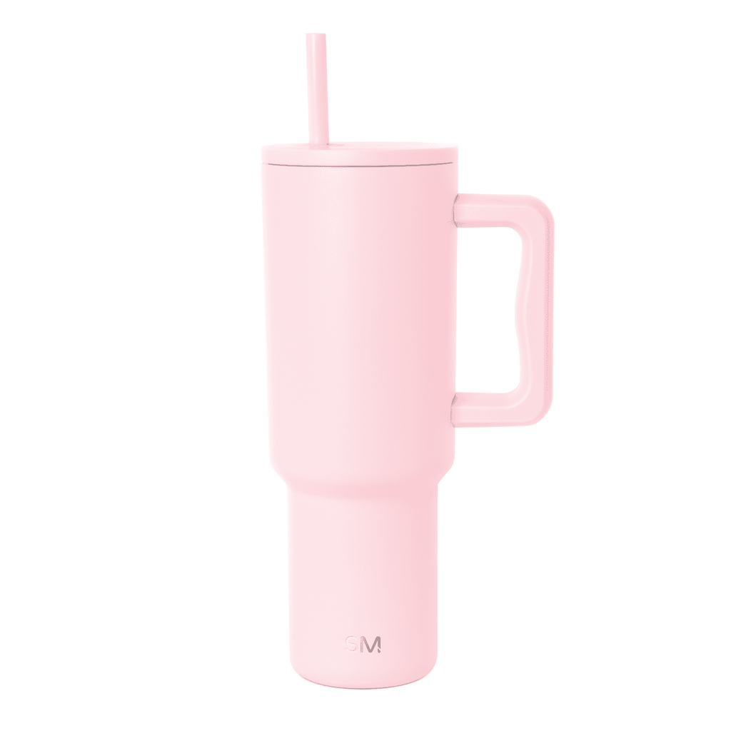 Simple Modern 40 fl oz Insulated Stainless Steel Trek Tumbler with Straw Lid | Blush