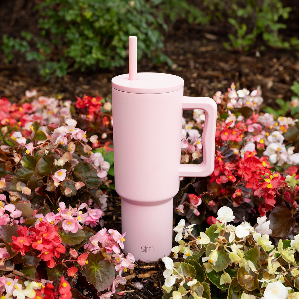 Simple Modern 40 fl oz Insulated Stainless Steel Trek Tumbler with Straw Lid | Blush