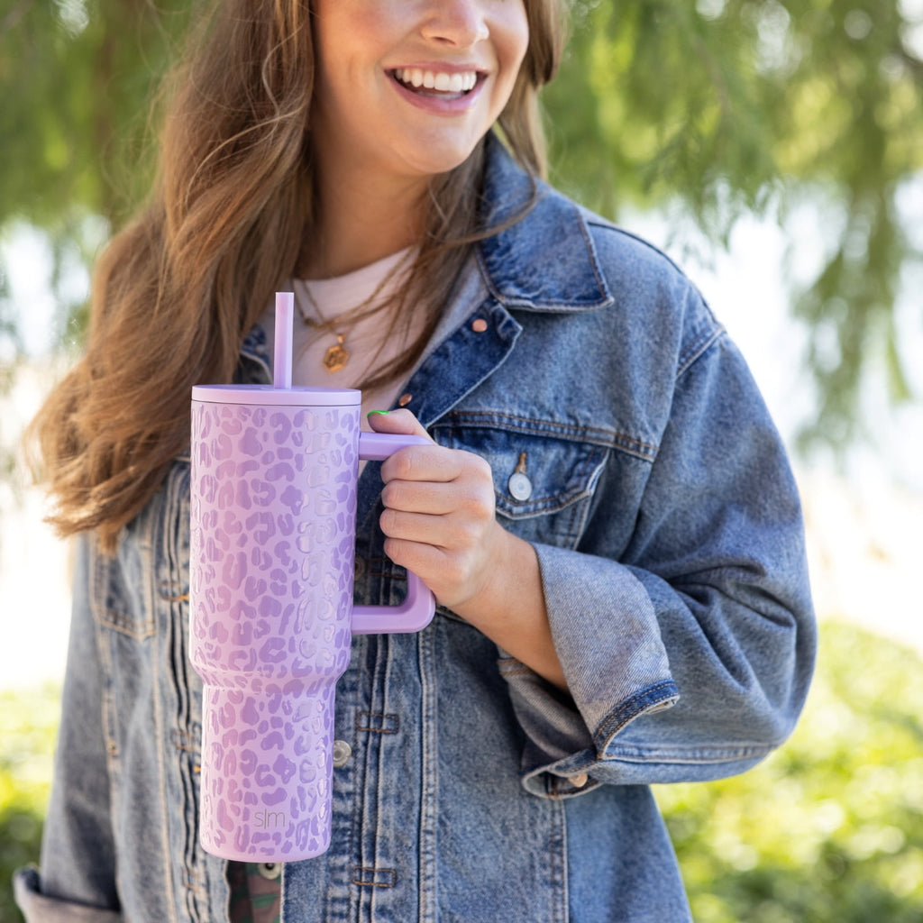 Simple Modern 40 fl oz Insulated Stainless Steel Trek Tumbler with Straw Lid | Blush